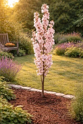 Produktbild von Japanische Säulenkirsche Amanogawa 100–120 cm – Prunus serrulata, rosa Blüten, schlanker Zierbaum für Garten & Terrasse
