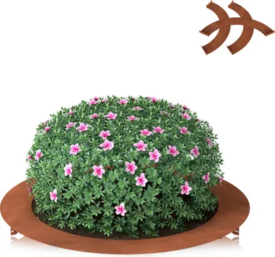 Produktbild von UISEBRT Cortenstahl Rostoptik Runde Rasenkante Außen-Ø 120cm, Stabil als Beetbegrenzung und Pflanzring für Garten und Terrasse
