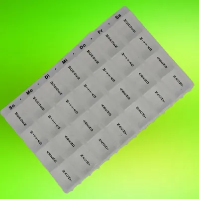 Produktbild von Pillenbox 7 Tage Pillendose Tablettenbox massiv groß 4 Fächer je Tag