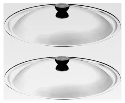 Produktbild von 2 Stück Edelstahl Topfdeckel 10,63 Zoll Universaldeckel für Pfannen und Töpfe mit robustem Griff, leicht zu reinigen
