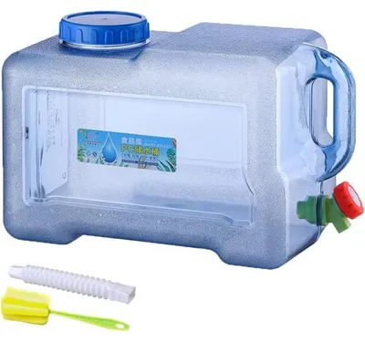 Produktbild von Wasserkanister 18L mit Hahn BPA-frei Transparent Blau Tragbar für Camping