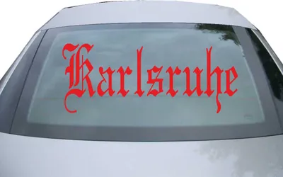 Produktbild von Indigos UG - Aufkleber Heckscheibe & Motorklappe DE6524 - rot - 600x240 mm - Stadt Karlsruhe - Auto Scheiben Fenster Heckklappe Tuning Racing JDM - Die cut