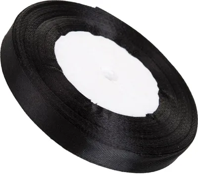 Produktbild von Satinband 6 mm - Schwarz - 32 lfm