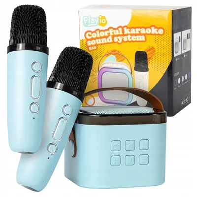 Zdjęcie produktu dla Zestaw karaoke dla dzieci 2 mikrofon bezprzewodowy głośnik przenośny PLAYIO