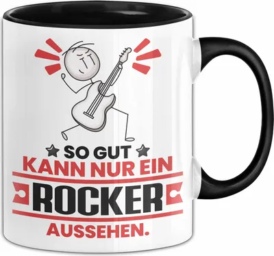 Produktbild von Rocker Geschenk Tasse So Gut Kann Nur Ein Rocker Aussehen Geschenkidee Kaffee-Becher (Schwarz)