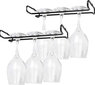 Image de Lot de 2 étagères en verre blanc pour bar et cuisine