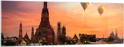 Produktbild von Bilder auf glas - Tempel Asien - 160x50cm - Glasbilder - Wandbilder - Kunstdruck - zum Aufhängen bereit - Wanddekoration aus Glas - Glas Bilder - Wandbild auf Glas - Einteilig - GAB160x50-3437