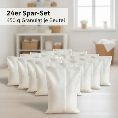 Produktbild von 24x Luftentfeuchter Granulat 450g Sparvorteils 24er Set Luftentfeuchter Nachfüllpack Entfeuchter Nachfüllpack