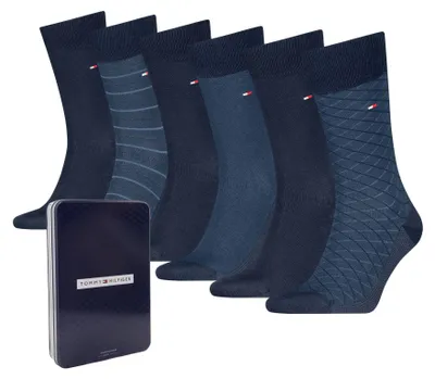Image de Tommy Hilfiger chaussettes 6 paires tin giftbox birdey sock navy hommes