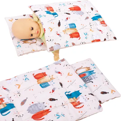 Zdjęcie produktu dla Pościel dla lalki minky/bawełna pościele dla lalek BOBO - kotki