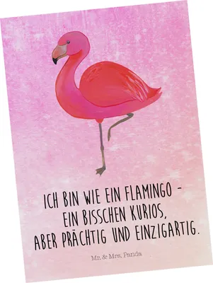 Produktbild von Mr. & Mrs. Panda Postkarte Flamingo Classic - Aquarell Pink - Geschenk, einzigartig, für mich, Sohn, rosa, Einladungskarte, Einladung Geburtstag, Spruch, Einladung, ich