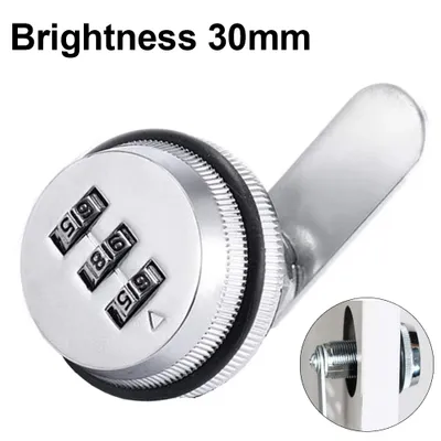 Produktbild von Cabinet Coded Lock, 3-stelliger Code Combination Cam Cabinet Silber Zinklegierung Praktisches Passwort Sicherheit Codiertes Schloss f??ì1r Schrank, Schublade, Briefkasten