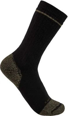 Produktbild von Carhartt Baumwolle Blend Steel Toe Boot Socken (2er Pack) Farbe: Schwarz, Grösse: M/L