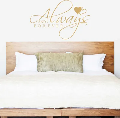 Produktbild von Wandtattoo - Wandaufkleber - Wandtattoo "Always and Forever" - 90cm x 58cm gold - Dekoration Küche Wohnzimmer Wand
