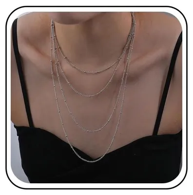 Image de Solidchoice - Collier bohème à plusieurs rangs de perles avec des pompons