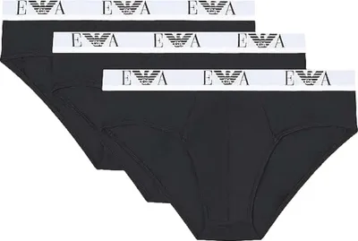 Produktbild von EMPORIO ARMANI Herren Slips Ideal für Alltag - Baumwolle Stretch 3er Pack - Größe XL Schwarz EM000258_AF14131_MC061