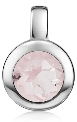 Produktbild von MATERIA by Matthias Wagner Rosenquarz Kettenanhänger facettiert Silber 925 rund rosa KA-140-Rosenquarz