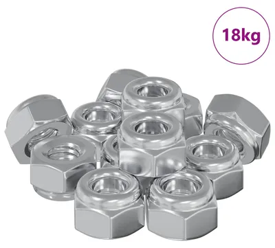 Produktbild von vidaXL Mutter 9574 pcs Silber M6 x 10 mm Eisen