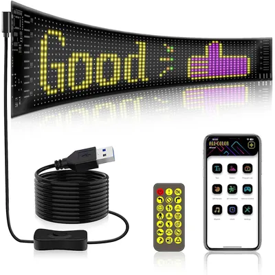 LED-Lichtdisplay 59,5x12 cm, programmierbar, RGB, Bluetooth, Smart App