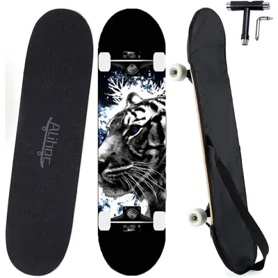 Produktbild von Skateboard 31 Zoll 7 Lagen Ahorn 150 kg Belastung für Kinder Jugendliche Erwachsene Anfänger Profis