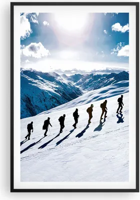 Produktbild von Gerahmtes Poster - Schwarzer Rahmen - Berg Wanderung Gipfel - 61x91,5 cm - Wand Bild - Wanddeko - Wandbilder - Kunstposter - Wandposter - Bilderrahmen - Bilder - Kunstdruck - P2BPA61x91-4803