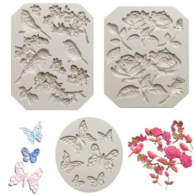 Image de Moule en silicone pour gâteaux et chocolats, idéal pour la décoration 3D, le fondant, les décorations en sucre et les toppers pour cupcakes