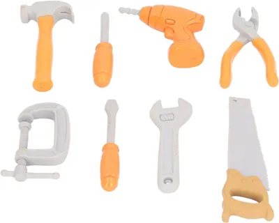 Produktbild von Werkzeugkoffer für Kinder, 8-teilig, Lernspielzeug, aus Kunststoff, ideal für Rollenspiele