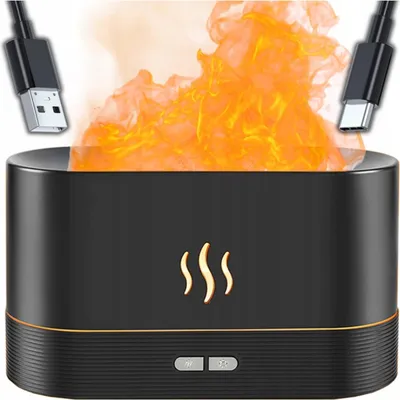 Image de Humidificateur Effet Flamme LED Diffuseur Arômes Ultrasonique FireMist