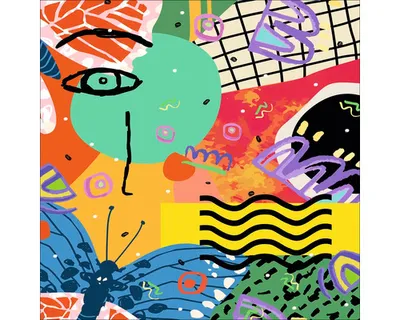 Produktbild von Glasbild Colored Chaos I 30x30 cm
