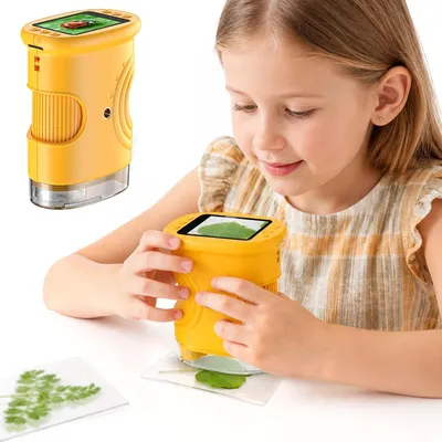Produktbild von Kinder Entdecker Mikroskop 100x digital mit Kamera, LED Licht & Akku, STEM Spielzeug für Naturwissenschaften, Geschenk für Jungen & Mädchen