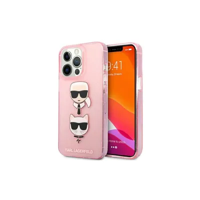 Produktbild von Karl Lagerfeld Klhcp13Lkctuglp Iphone 13 Pro / 13 6.1"" Różowy/Pink Hardcase Glitter Karl`s & Choupette
