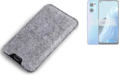 Produktbild von K-S-Trade Filz Handyhülle kompatibel mit Oppo Reno7 5G Schutzhülle Filztasche Filz Tasche Case Sleeve Handy Hülle Filzhülle grau