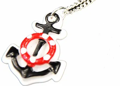 Produktbild von Anker auf weiß Kette Halskette Miniblings 45cm Rettungsring Maritim 2 in 1 Meer