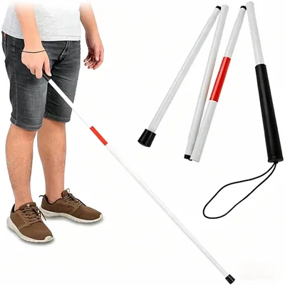 Image de Bâton de marche pliable en aluminium avec sac de rangement