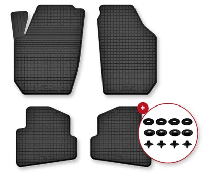 Zdjęcie produktu dla Dywaniki gumowe do Skoda Fabia III 2014- (hatchback/kombi) – 4 szt., czarne, dobierane – Wielganizator Semi-Universal