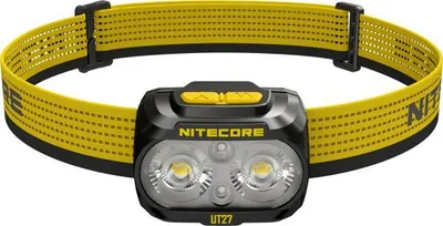 Produktbild von Nitecore UT27 2024 LED-Stirnlampe, Dual Power, max. 800 Lumen, ultraleicht, gelbes Stirnband