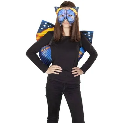 Produktbild von Faschingsset - Blauer Schmetterling - für Erwachsene - 2-teilig