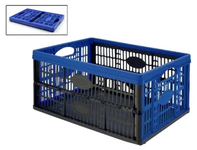 Produktbild von Faltbox, 32 l, 47,5 x 35 x 23,6 cm, Blau/Schwarz