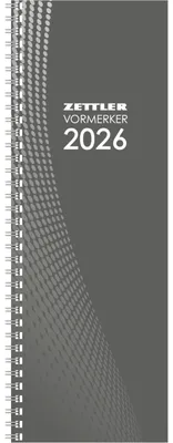 Produktbild von Zettler Vormerkbuch 1W/1S 2026 – Wochenkalender 11 × 30 cm, 64 Seiten, 1 Woche auf 1 Seite, Zweimonatsübersicht, Steuertermine, Tages- & Wochenzählung