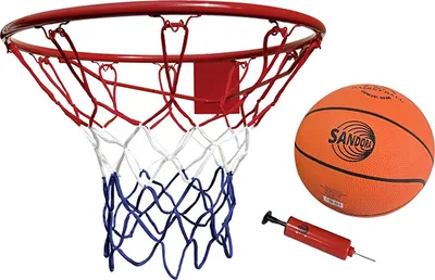 Produktbild von Sandora 38010 Basketballkorb Set Korb 45 cm mit Ball und Pumpe