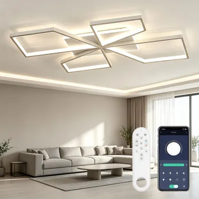Obrázek produktu pro Dimmable LED stropní svítidlo s dálkovým ovládáním - 3000K-6500K, 72W, 78 cm