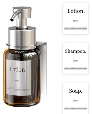 Immagine prodotto di Distributore di sapone in vetro con supporto da parete, capacità 250 ml, ideale per bagno e doccia