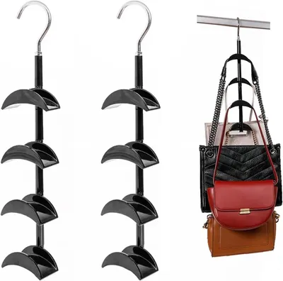 Produktbild von Handtaschen Aufbewahrung 2 Stück, 360 Grad Drehbarer Handtaschenhalter, Organizer Für Handtaschen Und Geldbörsen Im Kleiderschrank