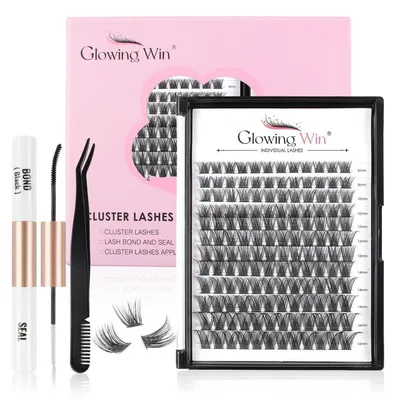 Image de Kit d'extensions de cils individuelles, 144 pièces, mélange de longueurs de 8 à 16 mm, avec applicateur
