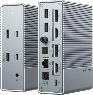 Produktbild von Targus HyperDrive GEN2, Thunderbolt 3, 3.5mm, DisplayPort, RJ-45, Thunderbolt 3, USB 3.2 Gen 2 (3.1 Gen 2) Type-A, USB 3.2 Gen 2 (3.1 Gen..., 40000 Mbit/s, 60 Hz, 3840 x 2160, 2160p