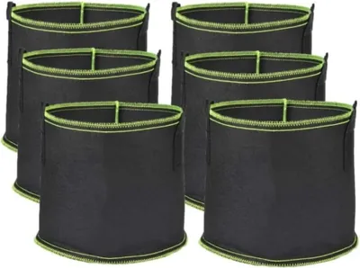 Image de 6 sacs de culture de plantes de 4,67 gallons en tissu non tissé, sacs de culture respirants avec poignées pour fleurs et légumes
