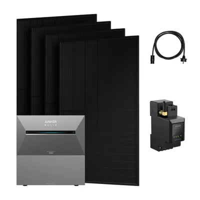 Produktbild von Powerness® Balkonkraftwerk mit Speicher, Anker SOLIX Solarbank 3 E2700 Pro Speicher mit 1x BP2700 Erweiterungsakku,4x 500W Module & Smart Meter 0% VAT