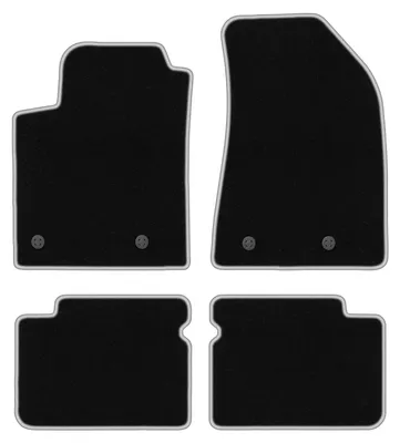 Produktbild von Fußmatten Velours Schwarz/Silber für Fiat Bravo II 2007-2012 Set 4-tlg