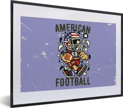 Produktbild von MuchoWow® MuchoWow® Gerahmtes Poster Fußball - Amerika - Jahrgang 40x30 cm - Poster mit zchwarzem Bilderrahmen - Bilderrahmen - Poster im Rahmen