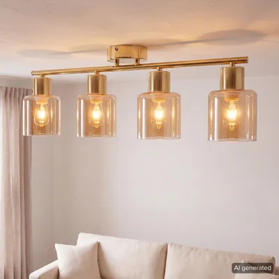 Produktbild von home24 Deckenleuchte - Metall / Glas - 4-flammig